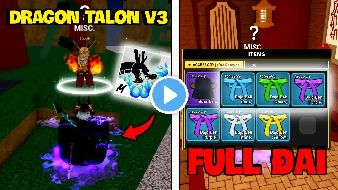 Cách Nâng DRAGON TALON V3 Và Tìm 3 ĐAI Mới Trong Update 22 Blox Fruit | Blox Fruits