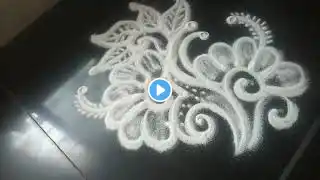 फक्त पांढरा रंग वापरुन सुंदर रांगोळी डिझाईन|beautiful white colour rangoli design|two easy rangoli |