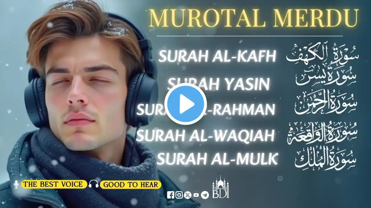 MUROTTAL MERDU Pengantar Tidur AL KAHFI, AL MULK, AR RAHMAN, YASIN, AL WAQIAH | Alaa Aqel