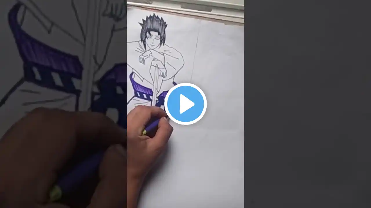 how to draw anime || Sasuke drawing #anime #shorts #youtube #drawing #sasuke #naruto