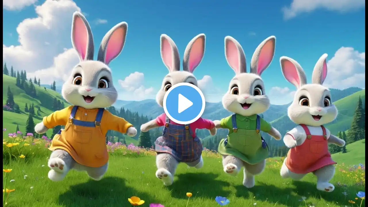 Five Little Bunnies Jumping on the Ground Rhyme Song | Popular Rhyme | Educational Kids Songs