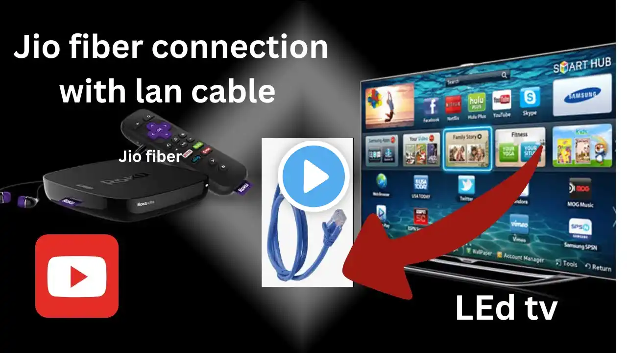 jio fiber lan cable connection with tv || jio fiber net cable connection ||