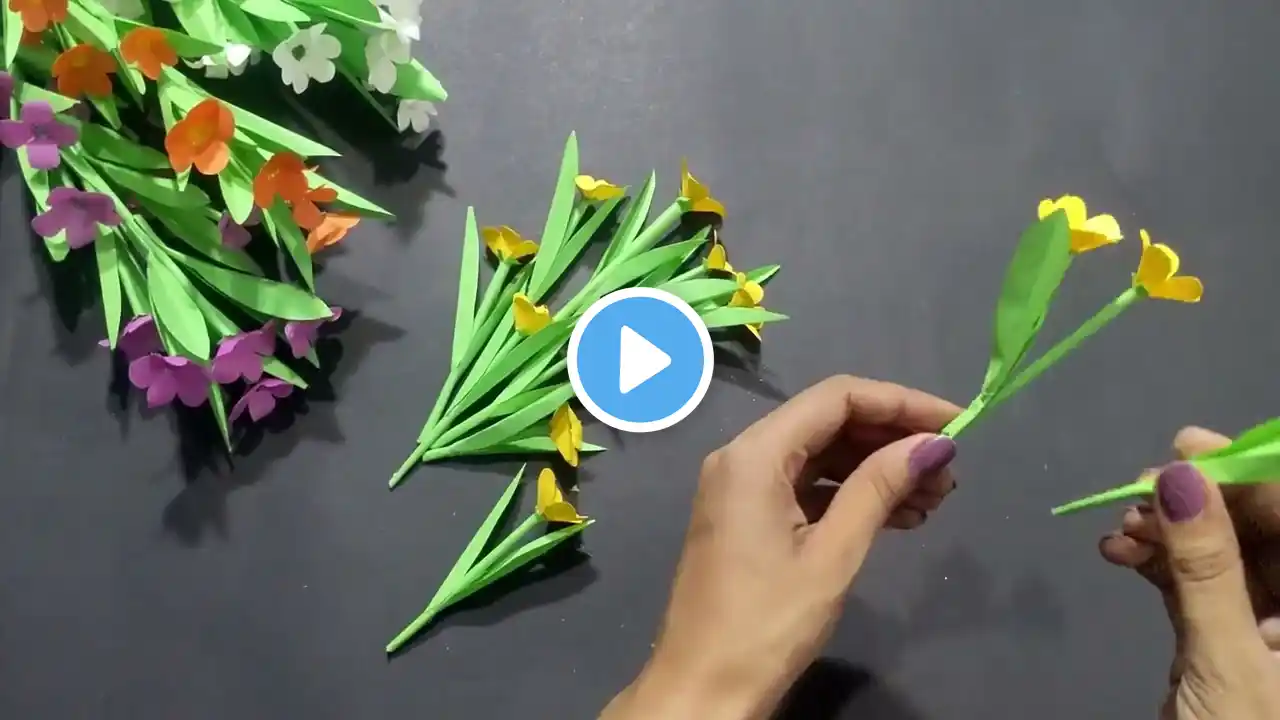 How to Make a Colouful Paper Bouquet I Easy Origami for Kids I 5 Minutes Paper Crafts