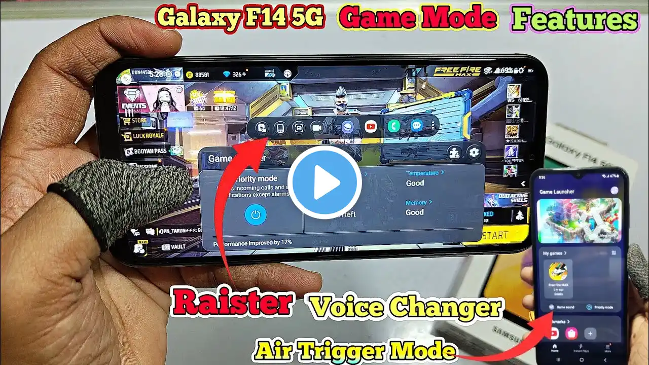 Samsung Galaxy F14 Game Mode Features | Samsung Smartphone Game Booster | Voice Changer Like Raistar