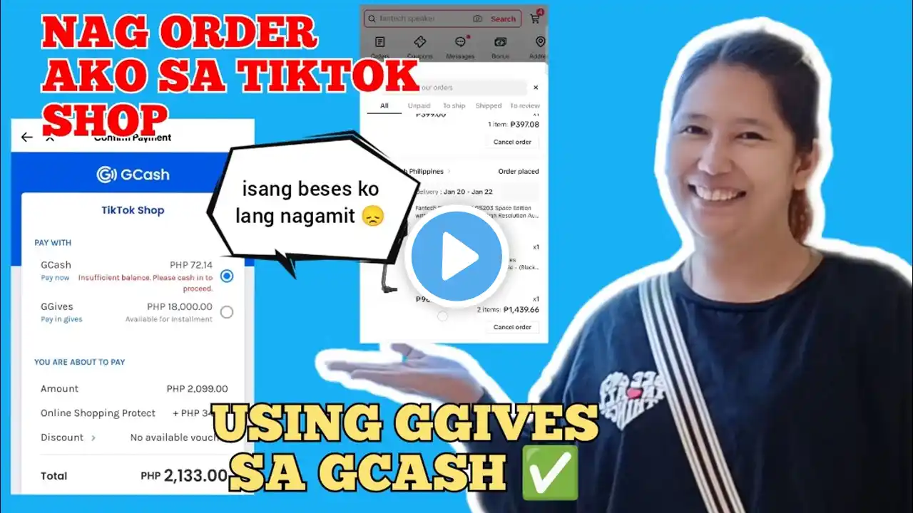 NAG ORDER AKO SA TIKTOK SHOP USING GGIVES IN GCASH WITH MINIMUM AMOUNT SPEND, MABILIS LANG✅ #ggives