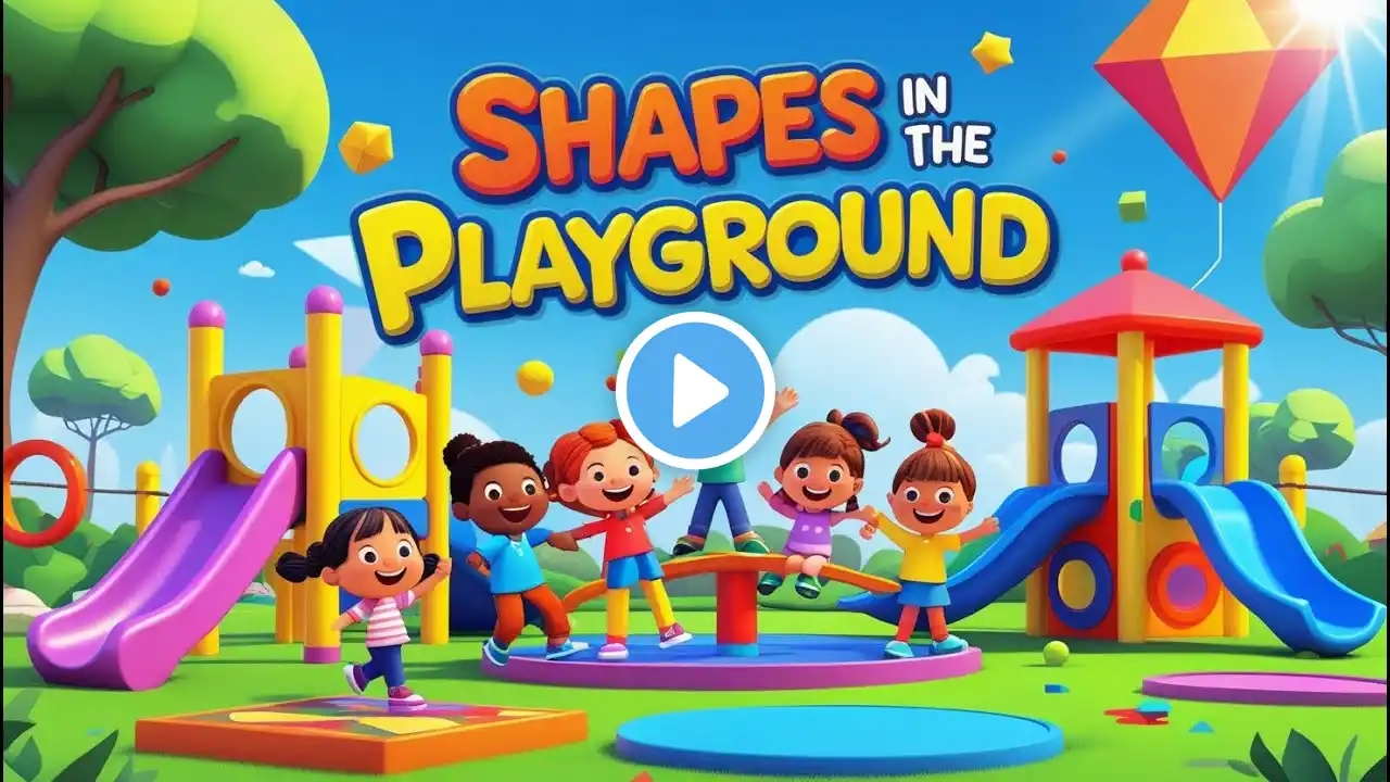 Shapes in the Playground | 3D Animation Nursery Rhyme & Learning Song for Kids