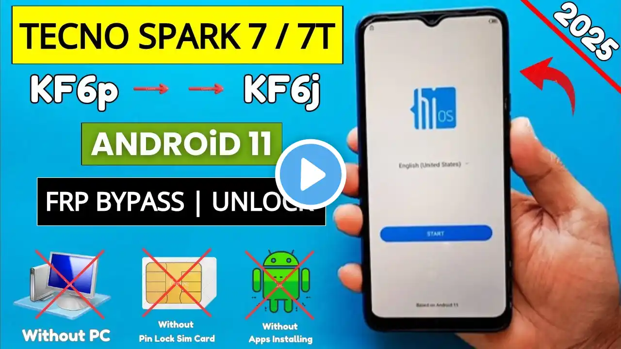 Tecno Spark 7/7t FRP Bypass Android 11 Without Pc | Tecno (KF6p) (KF6j) Google Account Bypass 2025