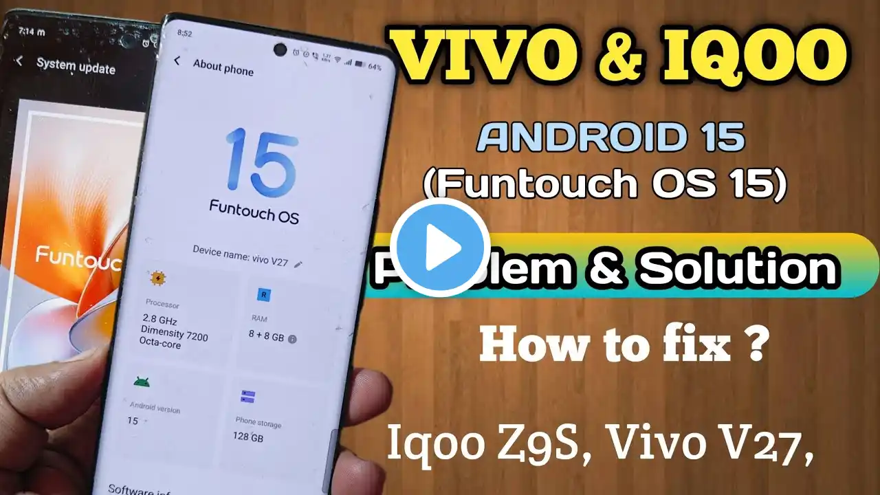 How to Fix Android 15 problem in Vivo & Iqoo | Problem in Vivo & Iqoo IN Funtouch OS 15