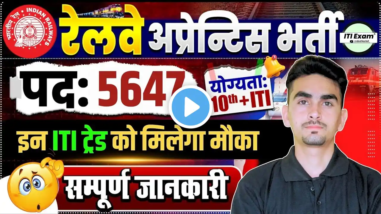 रेलवे अप्रेंटिस नयी भर्ती आ गयी | nfr railway recruitment 2024 | iti exam