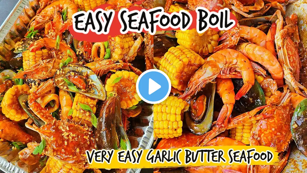 SEAFOOD BOIL | Easy Garlic Buttered Seafoods | MIXED SEAFOODS