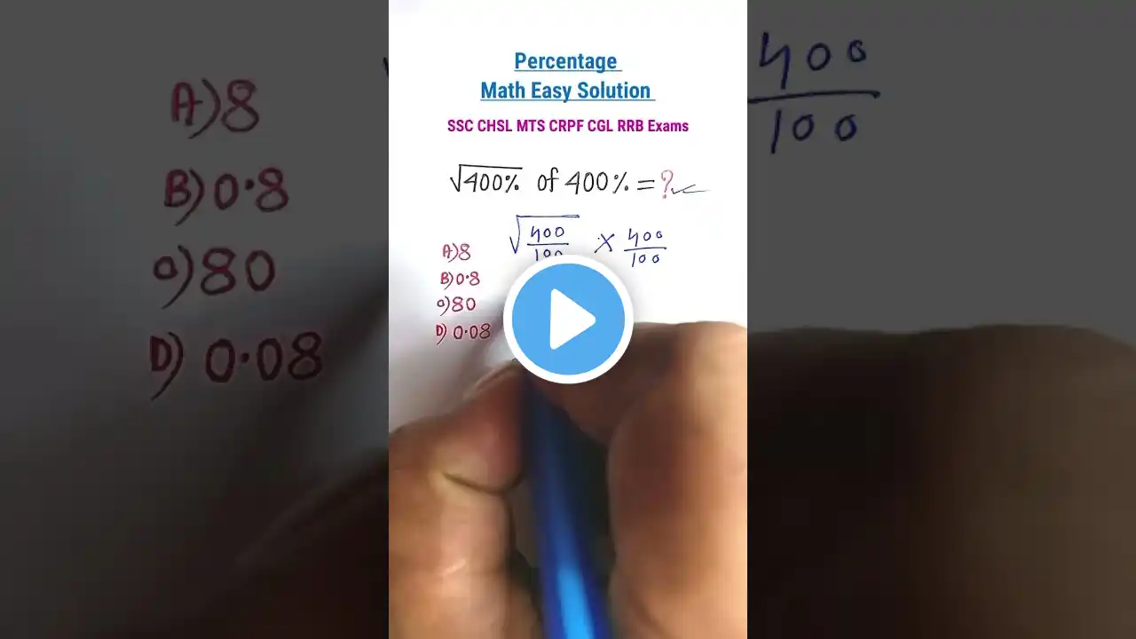 Percentage | परसेंटेज | Profit & Loss Math Tricks|| SSC CGL MTS CHSL RRB CRPF||
