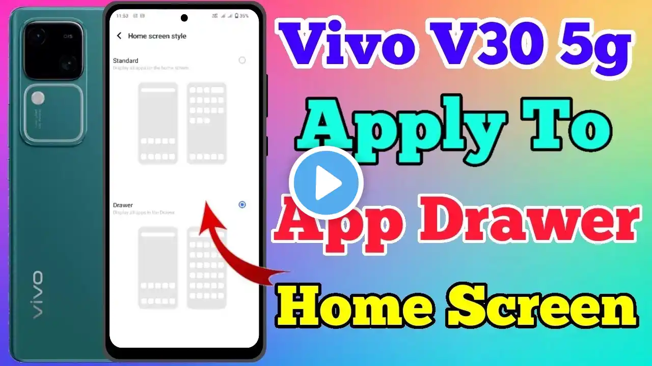 Vivo V30 5g App Drawer Setting Kaise On Kare // How To App Drawer Setting On Vivo V30 5g