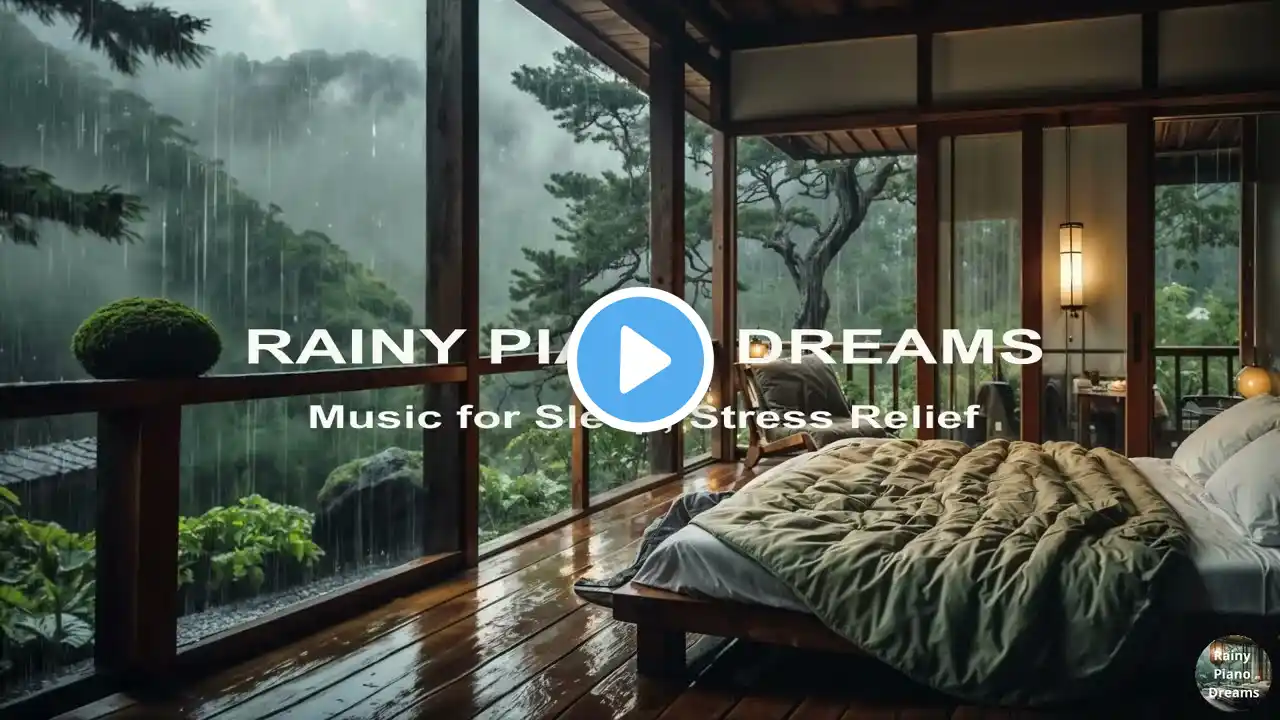 Delicate Piano & Raindrops for a Quiet, Peaceful Evening - 1 Hours Relaxing Sleep Music