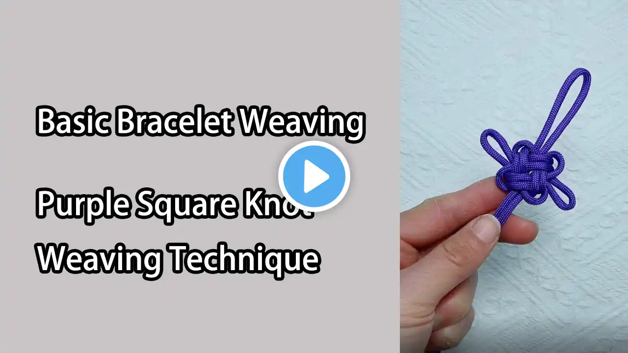 Purple Square Knot Weaving Technique