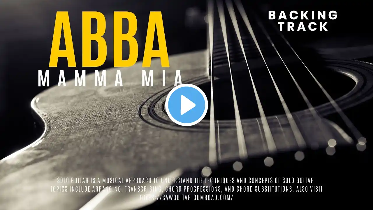 Backing Track - Abba - Mamma Mia - Super Easy Fingerstyle Guitar Tutorial TAB