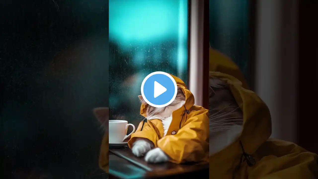 Rain Sounds for Sleep: Cat Trying to Stay Awake but Failing  #rain #rainsounds #catshorts #cozycat