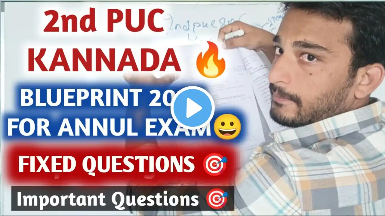 2nd PUC Kannada Subject Blueprint 2025 for Annual Exam & Preparatory Exam....