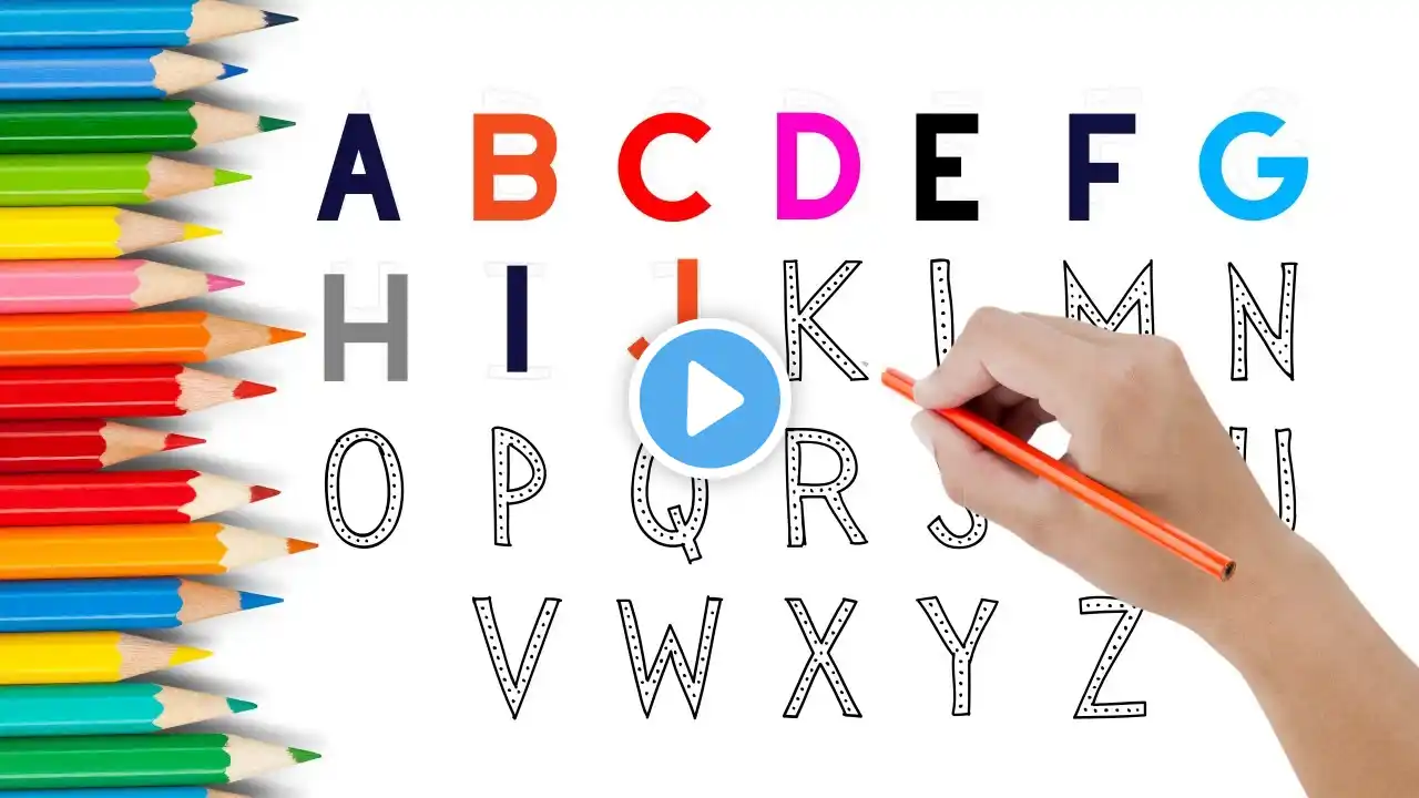 ABCDEFGHIJKLMNOPQRSTUVWXYZ || 1234567890 || How to Draw and Paint ABC & 123 for Kids