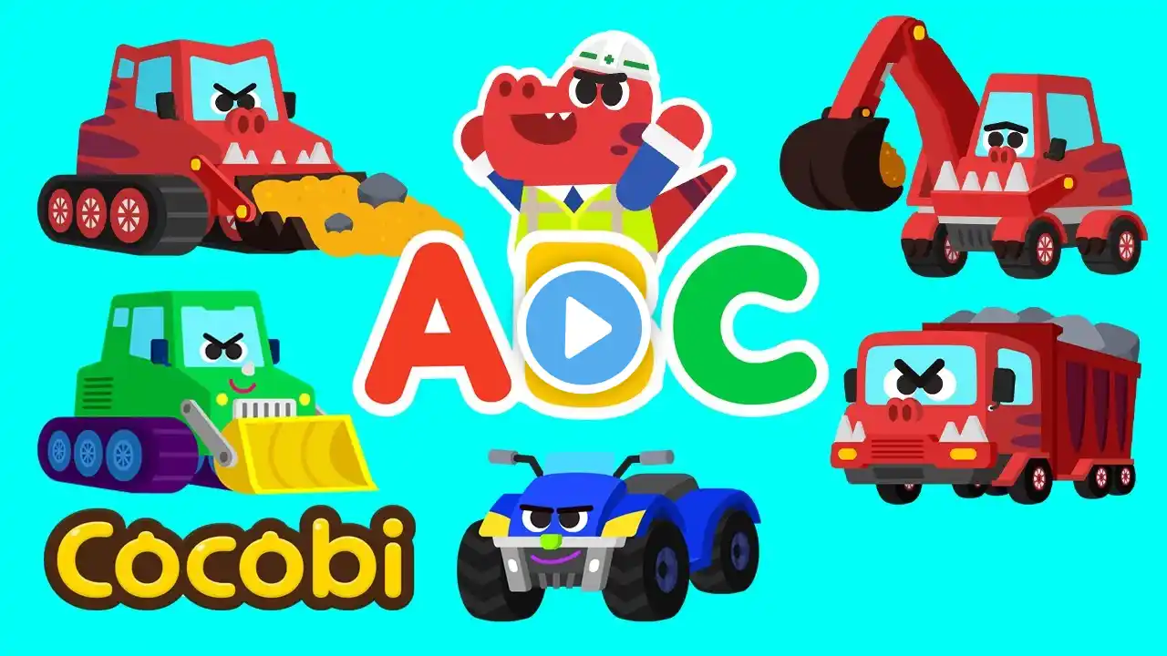 T-rex Heavy Vehicle ABC | Learn the Alphabet with Cars | Nursery Rhymes For Kids | Cocobi