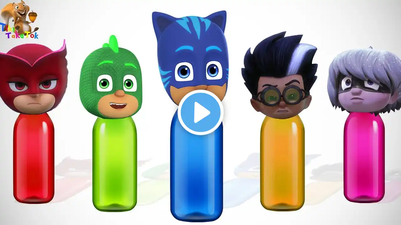 Colors Learn With Pj Masks Bottle Ballon Blasting Finger Family Song