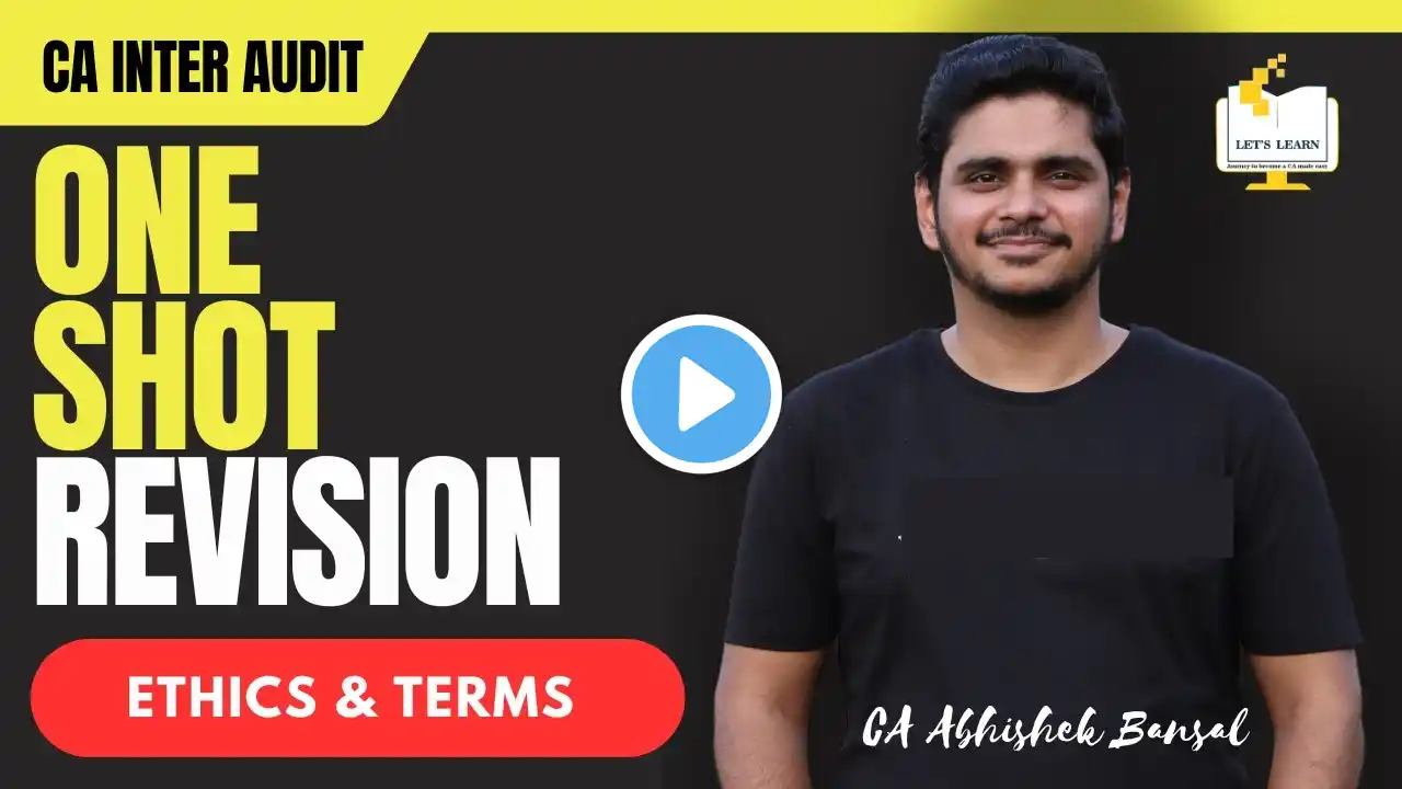 CA Inter | Audit | One Shot Revision | Ethics & Terms of Audit#cainter   #caresults  #caintermediate