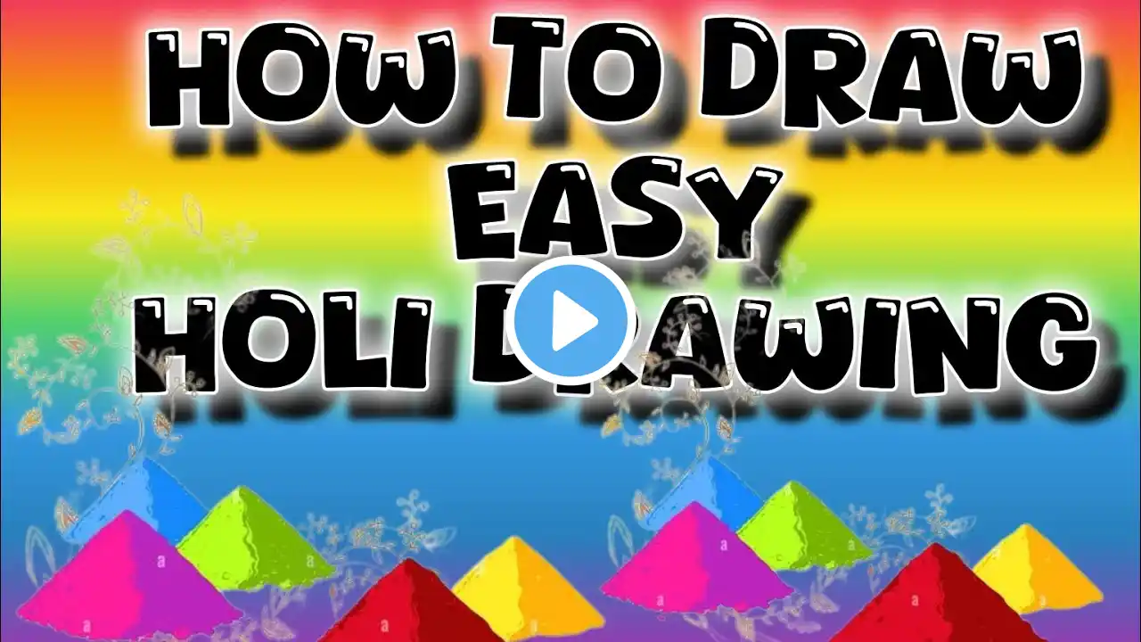 Holi Drawing easy | Happy Holi Poster Drawing | Holi Festival Drawing | Holi Special Card Drawing