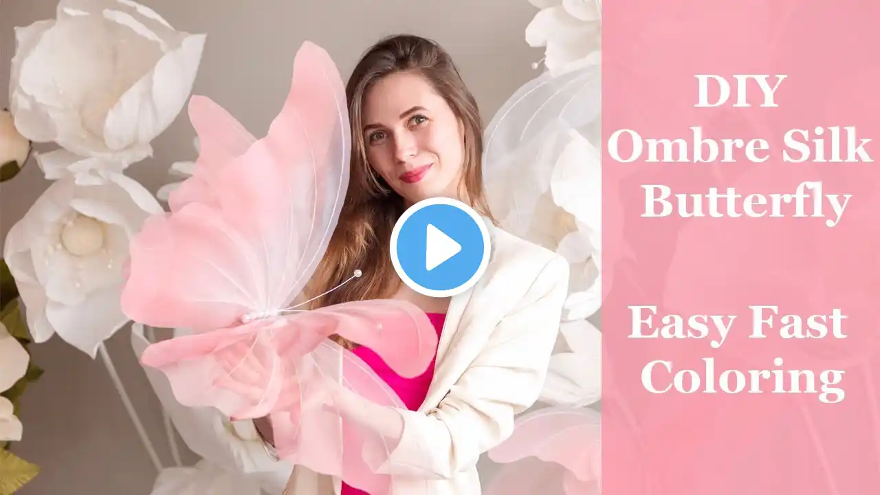 DIY Giant Ombre Silk Butterfly with Foldable Wings Step-by-step Tutorial Boho Style home decor idea