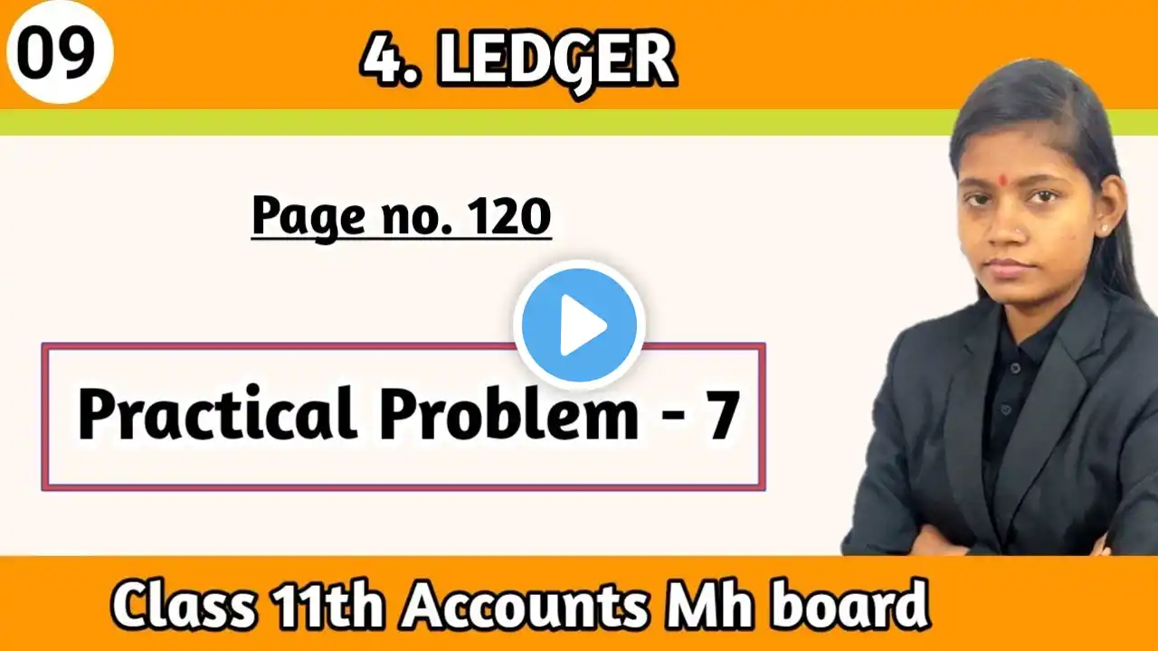 Accounts chapter 4 ledger class 11 Practical problems question 7 maharashtra board lecture 9