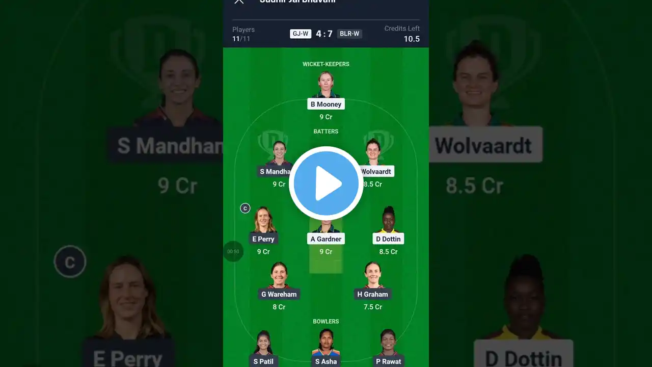 GJ-W vs RCB-W Dream11 Prediction || Gujarat Women vs Royal Challenges Bengaluru Women Dream11 Team