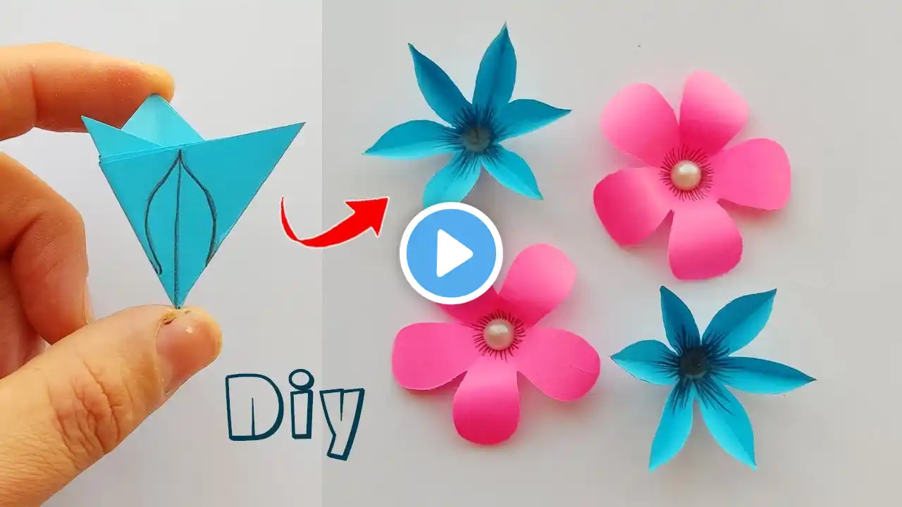 2 ideas! Very Easy Paper Flower Craft 🌺| Paper Flowers Making Step By Step