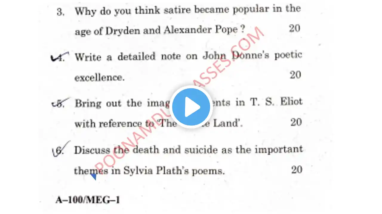 Meg 01 British Poetry December 2024 question paper