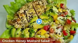 Chicken Honey Mustard Dressing Salad | Honey Mustard Chicken Salad Recipe | @themixupkitchen