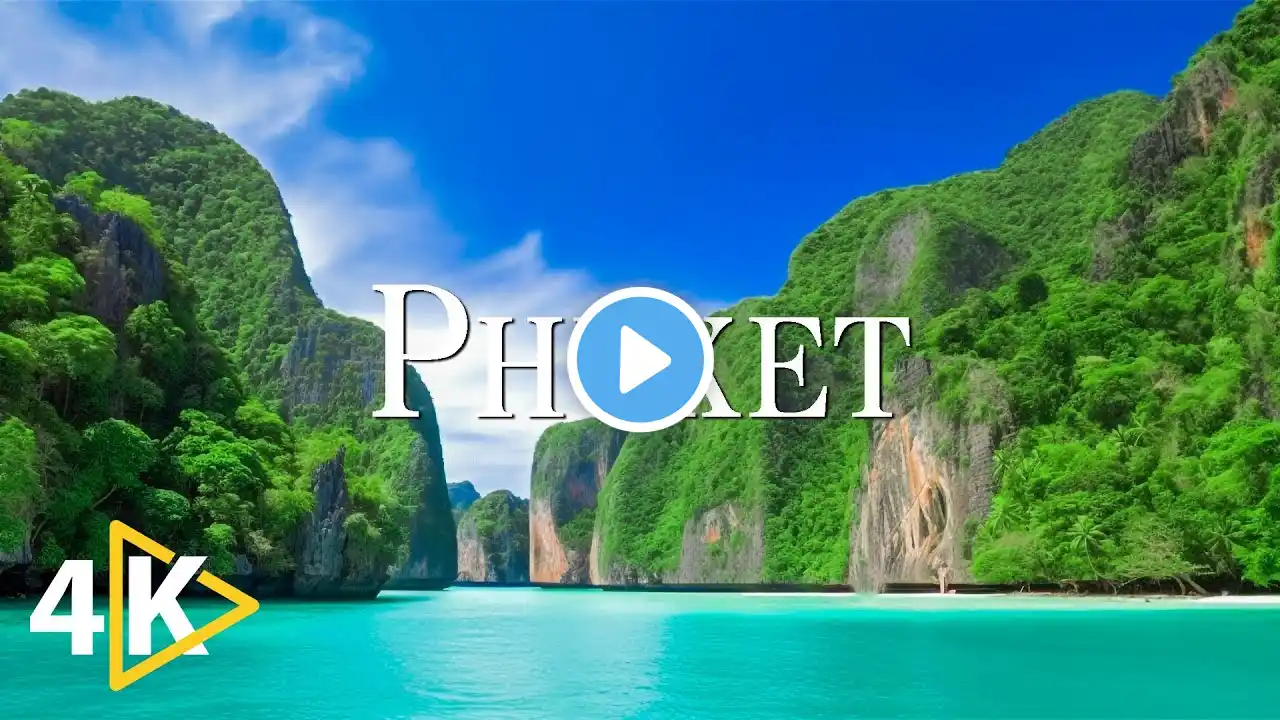 FLYING OVER PHUKET (4K UHD) - Soothing Music Along With Beautiful Nature Video - 4K Video Ultra HD