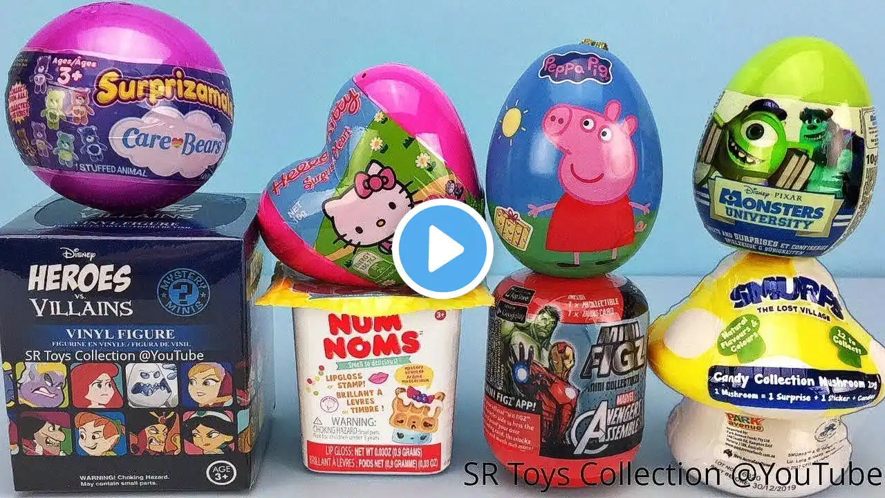 Toys Surprise Eggs Peppa Pig Hello Kitty Care Bears Num Noms Smurfs Captain America Mini Figz#srtoys