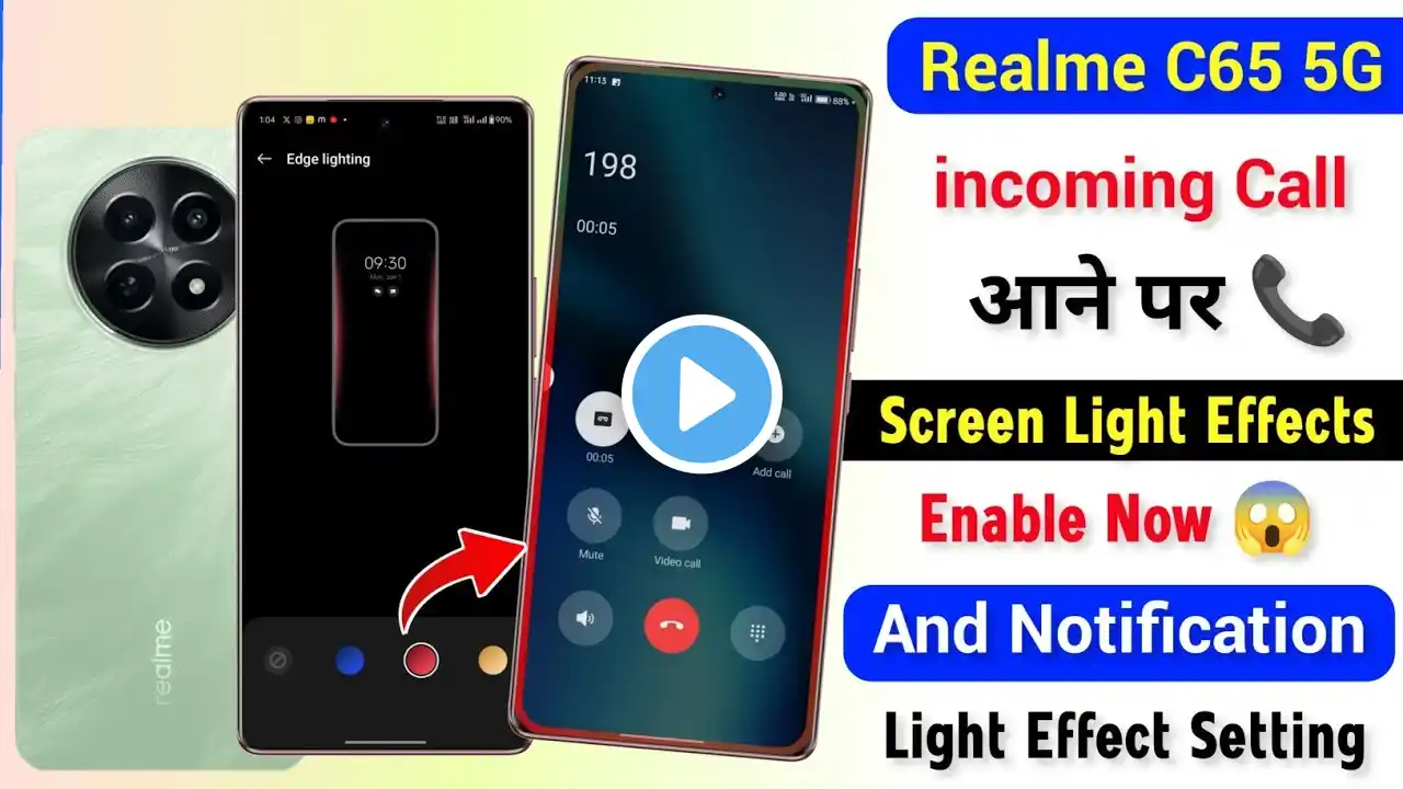 Realme C65 incoming Call Aane Per Screen Light Kaise Sat Kare | Realme C65 Notification Screen Light