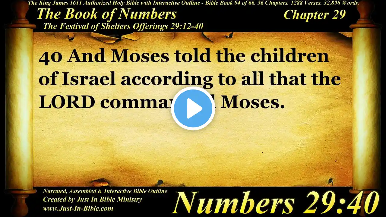 Bible Book #04 - Numbers Chapter 29 - The Holy Bible KJV Read Along Audio/Video/Text