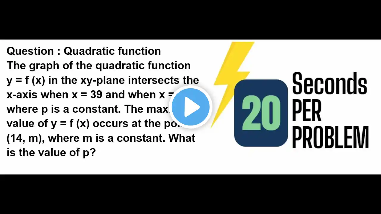 SAT Math | March 2024 | Quadratic function | 20 seconds solution  #desmos #maths #psat #satmath