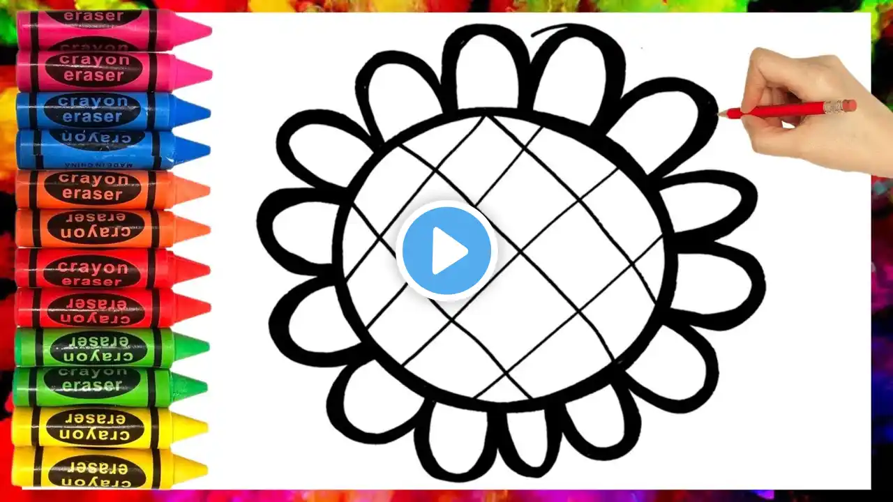 How to draw a flower easy for kids || flower drawing || Drawing for beginners