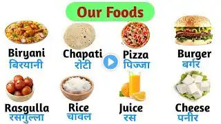 Foods Name || पकवानों के नाम || Hindi to English || Words meaning || English Vocabulary