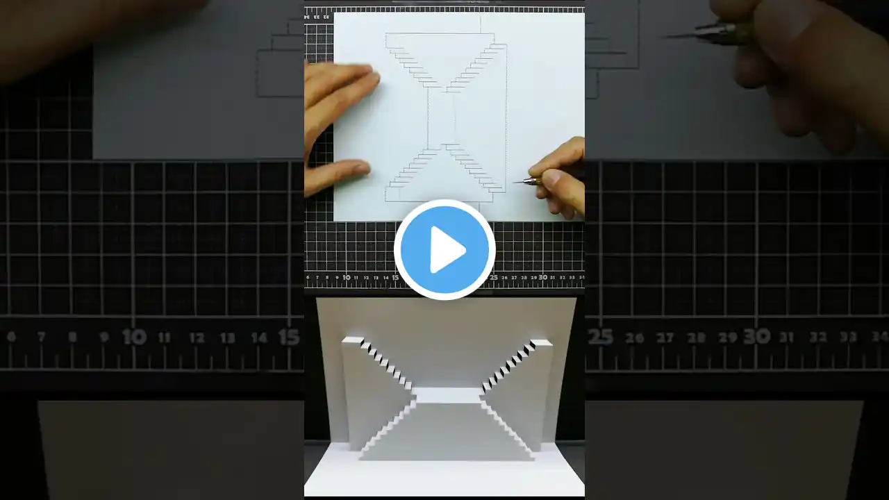 3D Staircase Card|paper crafts|Paper Art|Pop Up Design|Origami Architecture|Kirigami Art #art #diy