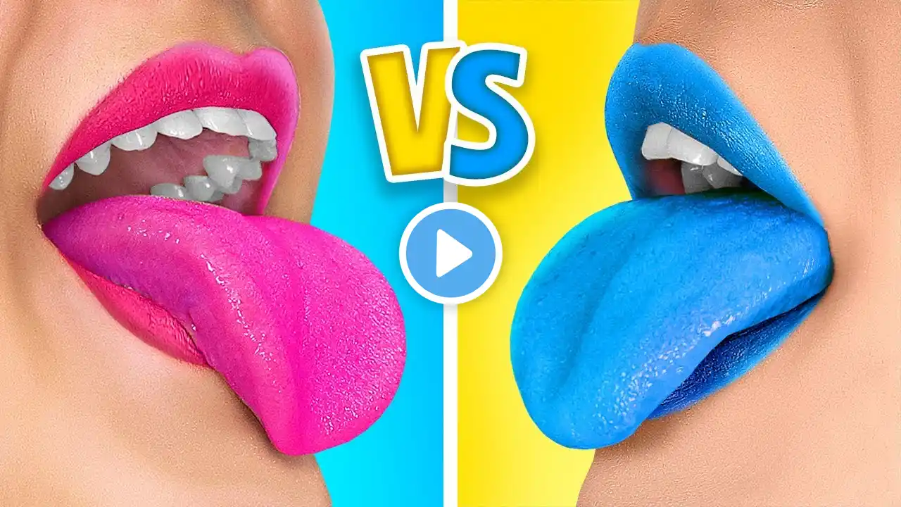 EATING ONLY ONE COLOR FOOD CHALLENGE || Hot VS Cold Pregnancy Situations by 123 Go! GENIUS