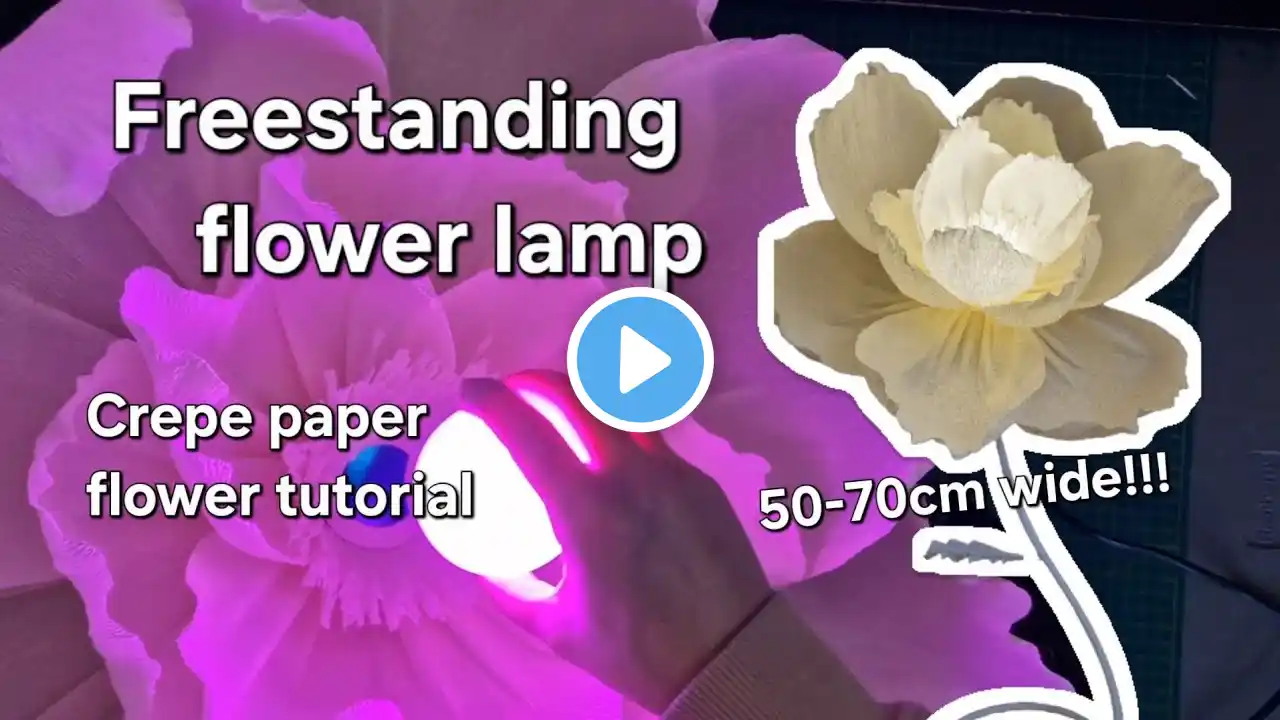 Giant crepe paper flower lamp, freestanding large flower decoration diy