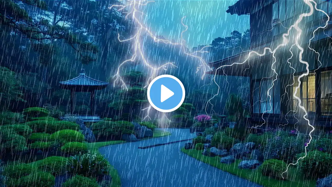 Rain Sounds For Sleeping - 99% Instantly Fall Asleep With Rain And Thunder Sound At Night | 24H #001