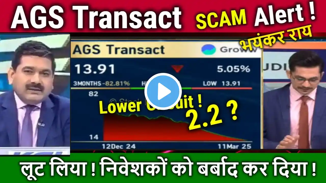 AGS Transact latest news Anil Singhvi/क्या करें ?lower circuit !,ags transact tech share news,Target