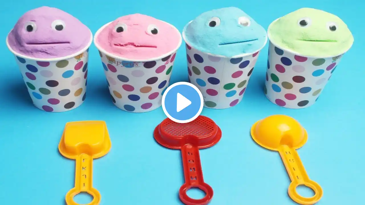 4 Color Kinetic Sand in Chupa Chups PJ Masks Cups | Learn Colors and Nursery Rhymes for Kids