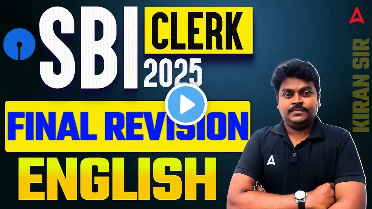 SBI Clerk English Mock Test #3 | SBI Clerk Prelims English Revision in Telugu | by Kiran Sir