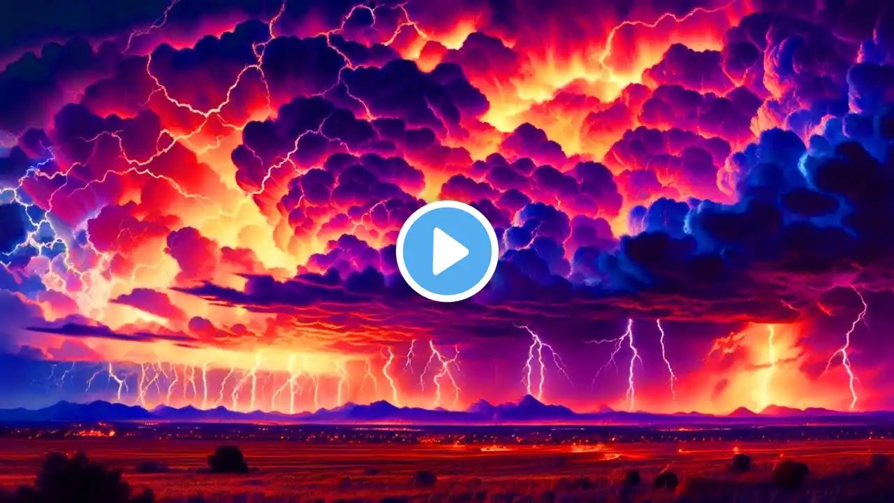 β‘Heavy Thunderstorm Sounds | Calm Rain, Crackling Thunder & Lightning for Sleeping & Relief Insomnia