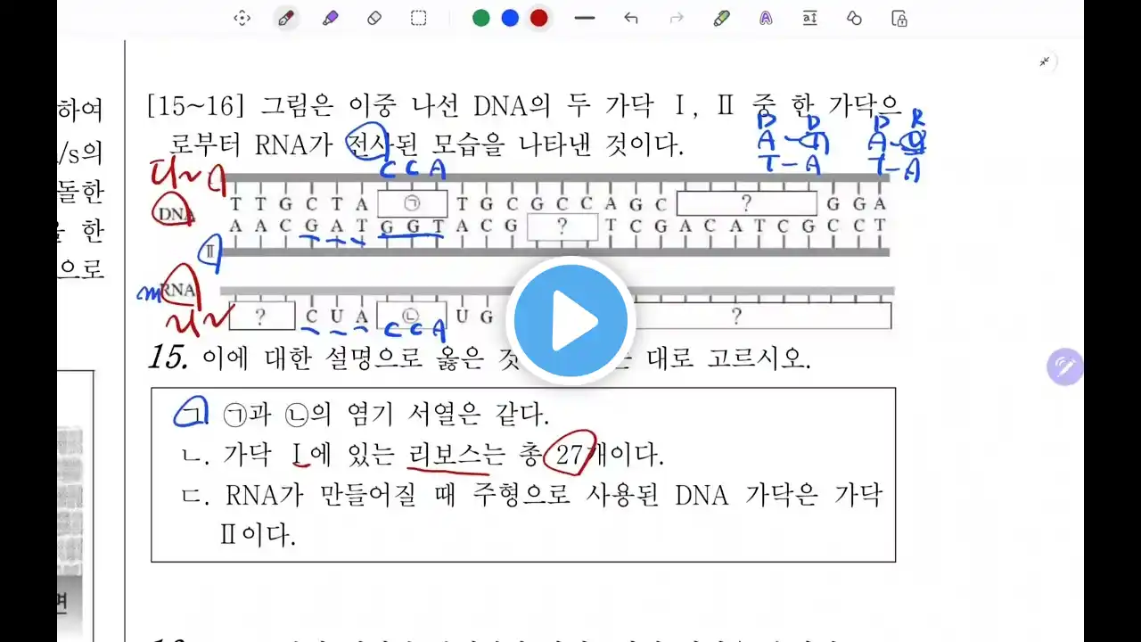 2024 한영외고 통합과학 1학기 기말고사 17번 단답형 1번
