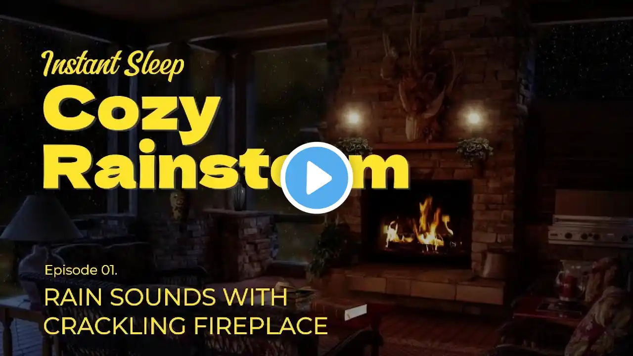 😴 Instant Sleep - Cozy Rainstorm 🌧️ 8 Hour Rain Sounds & Crackling Fireplace for Deep Sleep 강력한 빗소리