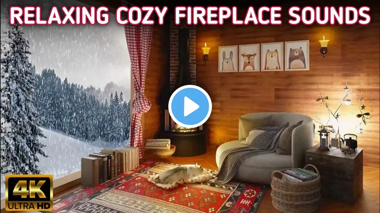🔥 Cozy Fireplace 4K (6 Hours). Fireplace With Crackling Fire Sounds.